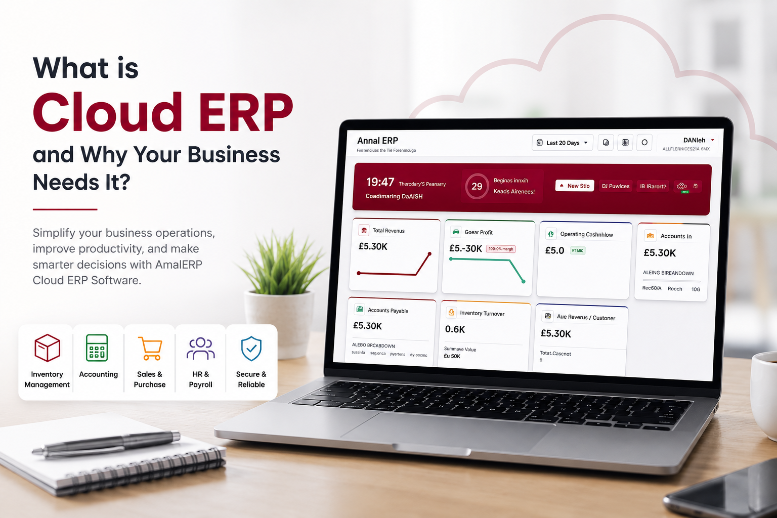 AmalERP Cloud ERP Software Dashboard for Businesses in Pakistan