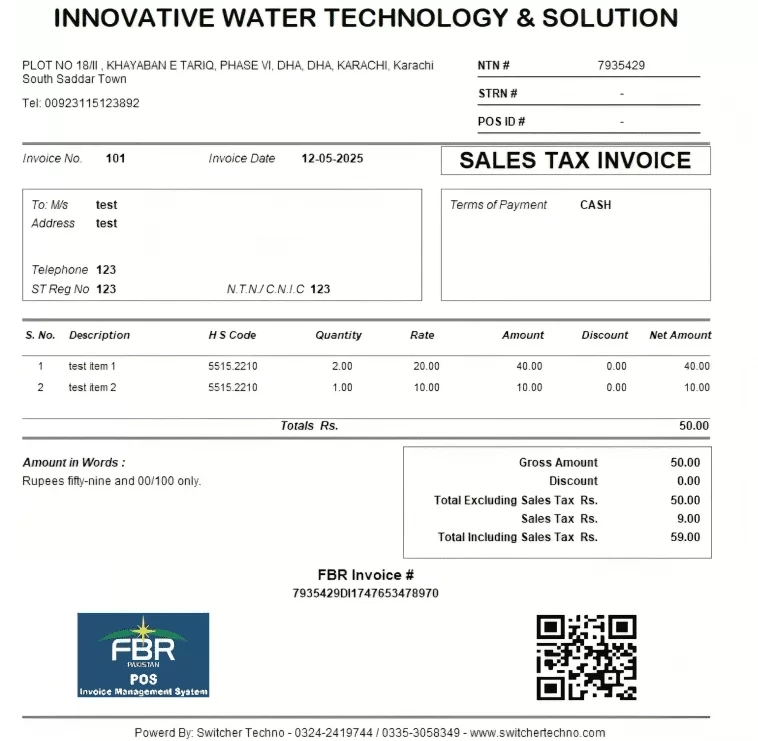 fbr sales tax e invoice 